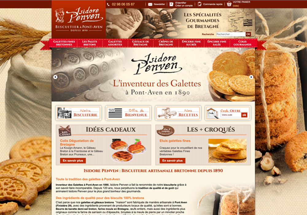 Nouvelle version du site e-commerce Isidore Penven après refonte graphique et SEO.