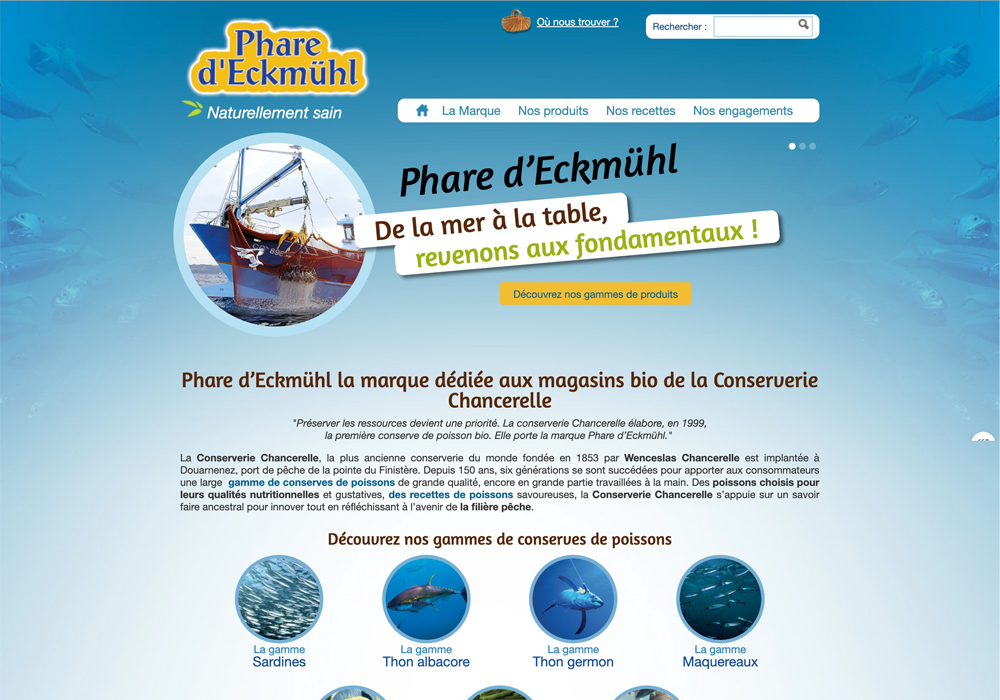 Nouvelle version du site vitrine Phare d’Eckmühl après refonte graphique et SEO.